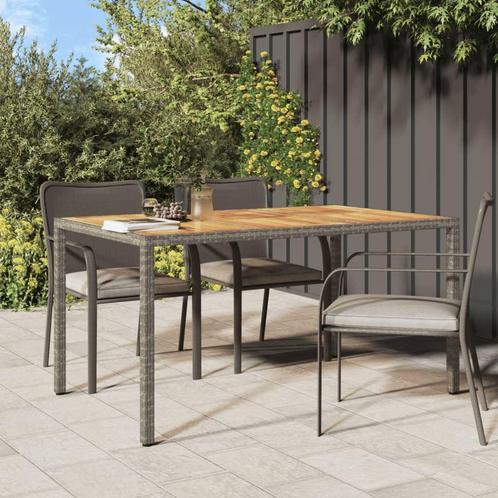 vidaXL Tuintafel 150x90x75 cm poly rattan en acaciahout, Tuin en Terras, Tuintafels, Nieuw, Verzenden