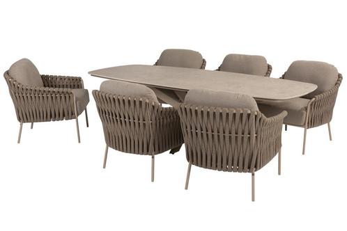 4 Seasons Outdoor Comino low tuinset latte met Nevada tafel, Tuin en Terras, Tuinsets en Loungesets, Ophalen of Verzenden