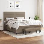 vidaXL Boxspring met matras stof taupe 160x200 cm, Verzenden, 200 cm, Stof, 160 cm