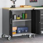 vidaXL Gereedschapskast met wielen en slot 75x45x85 cm staal, Verzenden, Nieuw