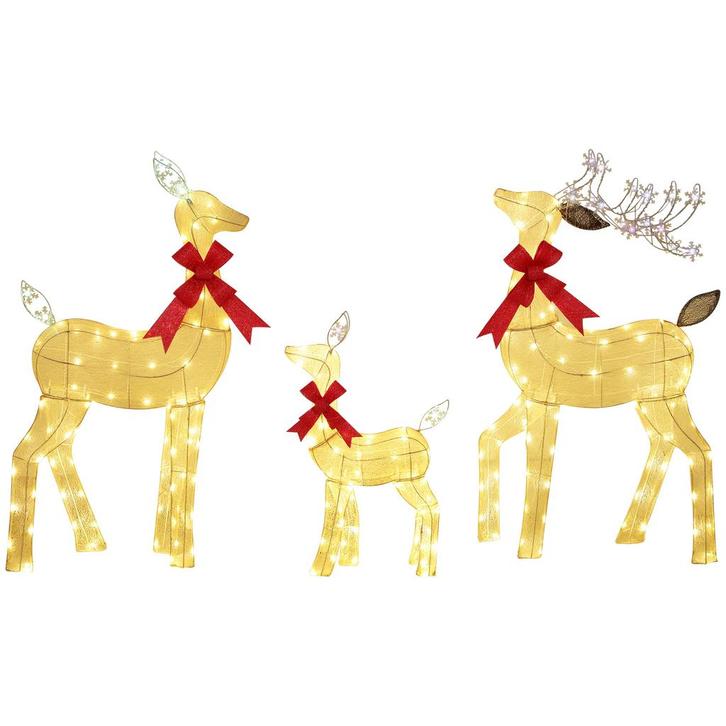 TRUUSK Kerstdecoratie Rendierfamilie met LED-verlichting - S, Hobby en Vrije tijd, Feestartikelen, Nieuw, Verzenden