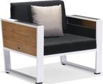 York lounge tuinstoel aluminium wit teak, Tuin en Terras, Tuinstoelen, Ophalen of Verzenden, Nieuw, Aluminium