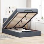 vidaXL Bed poef met matras en LEDs 120x190 cm fluweel, Huis en Inrichting, Verzenden, Nieuw, 190 cm of minder, Twijfelaar