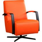 Leren draaifauteuil Mood - Toledo Orange (oranje) -, Huis en Inrichting, Fauteuils, Nieuw, Ophalen of Verzenden, 50 tot 75 cm