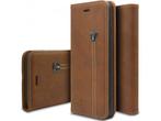 Galaxy S7 - iHosen Leather Book Case - Kaki bruin, Telecommunicatie, Mobiele telefoons | Hoesjes en Frontjes | Samsung, Nieuw