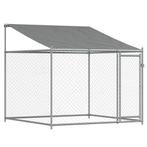 vidaXL Hondenkennel 2x2x2m Grijs - OP=OP! Profiteer van d..., Dieren en Toebehoren, Hondenhokken, Hondenkennel, 110 cm of meer