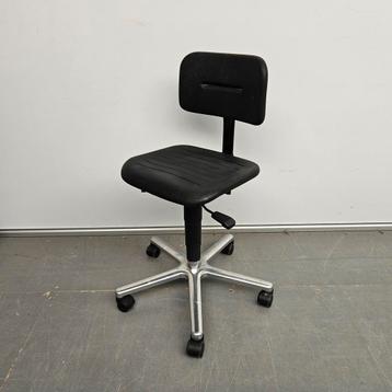 Labkoo werkplaatsstoel met nieuwe gasveer - PU kunststof zwa beschikbaar voor biedingen