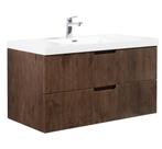 Badkamermeubel Set Thermis 100cm Walnoot Bruin Badmeubel, Huis en Inrichting, Verzenden, Nieuw, Wastafelkast