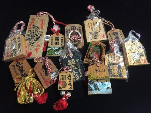 Beeld, Set of 29 / Japanese Vintage Wooden Buddhist Amulet, Antiek en Kunst, Antiek | Speelgoed