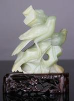 Fenix-beeldje - houten sokkel - Serpentine Pierre Sculptee -