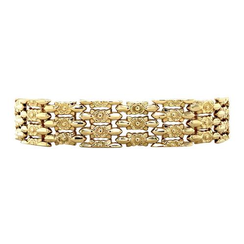 Gouden vintage fantasie armband 14 krt, Sieraden, Tassen en Uiterlijk, Armbanden, Nieuw, Ophalen of Verzenden