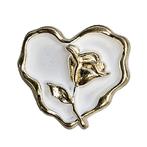 Fako Bijoux® - Magnetische Mini Broche - Hart Met Roos Wit -, Nieuw, Verzenden