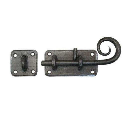 Grendel ijzer blank, grondplaat 100 x 52 mm, Doe-het-zelf en Verbouw, Hang- en Sluitwerk, Nieuw, Ophalen of Verzenden