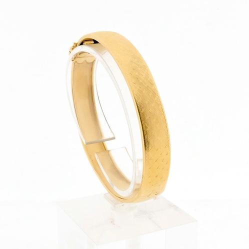 Gouden slavenarmband met patroon | Ø 62 mm, Sieraden, Tassen en Uiterlijk, Armbanden, Overige kleuren, Gebruikt, Goud, Ophalen of Verzenden