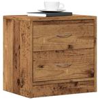 vidaXL Nachtkastje 40x30x40 cm bewerkt hout oud houtkleurig, Huis en Inrichting, Slaapkamer | Nachtkastjes, Minder dan 45 cm, Verzenden
