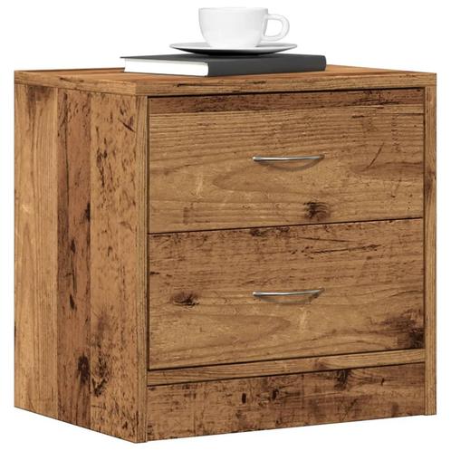 vidaXL Nachtkastje 40x30x40 cm bewerkt hout oud houtkleurig, Huis en Inrichting, Slaapkamer | Nachtkastjes, Nieuw, Minder dan 45 cm