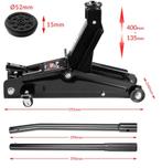 Hydraulische Krik Zwart 3 Ton 135-400mm (Auto-Fiets), Verzenden, Nieuw
