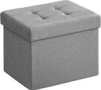 Poef - hocker - ottoman - opvouwbaar - antraciet - 41x31 cm, Huis en Inrichting, Stoelen, Verzenden, Nieuw