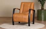 Leren fauteuils met stalen frame, Huis en Inrichting, Fauteuils, Ophalen of Verzenden, Nieuw, Leer