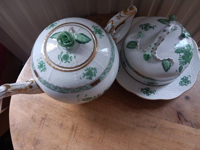 Herend - Tafelservies (2) - apponiy groen - Porselein -, Antiek en Kunst, Antiek | Meubels | Tafels