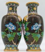 Vaas - Brons, Glazuur, Messing - China - paar spiegelvasen, Antiek en Kunst