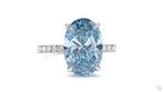 Zonder Minimumprijs - Ring Platina - 5.50ct. tw. Blauw, Sieraden, Tassen en Uiterlijk, Ringen, Nieuw