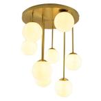 Design plafondlamp messing, Stacy, Ophalen of Verzenden, Nieuw, Glas, Design