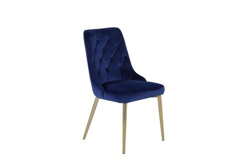 Eetkamerstoel - Rijk - Blauw - Fluweel - Jörn, Huis en Inrichting, Stoelen, Nieuw, Verzenden