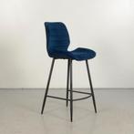 Barkruk Huskvarna - Donkerblauw velvet - 4-poot onderstel, Ophalen of Verzenden, Nieuw