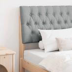 vidaXL Gestoffeerd hoofdbord Lichtgrijs 90 cm Massief, Verzenden, Nieuw, Bruin, Hout