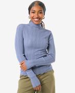 HEMA Dames T-shirt Charlie pointelle blauw, Verzenden, Nieuw