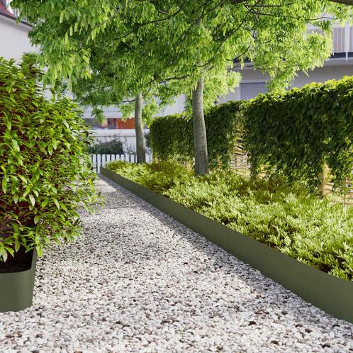 vidaXL Gazonranden 10 st 20x103 cm koudgewalst staal, Tuin en Terras, Overige Tuin en Terras, Nieuw, Verzenden