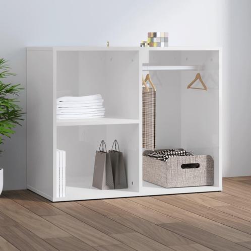 vidaXL Kledingkast 80x40x65 cm bewerkt hout hoogglans wit, Huis en Inrichting, Kasten | Overige, Nieuw, Verzenden