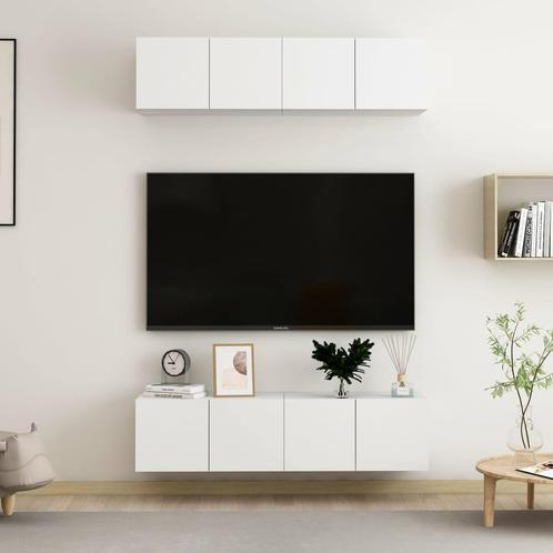 vidaXL Tv-meubelen 4 st 60x30x30 cm spaanplaat wit, Huis en Inrichting, Kasten | Televisiemeubels, Nieuw, Verzenden