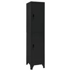 vidaXL Lockerkast 38x45x180 cm staal zwart, Verzenden, Nieuw