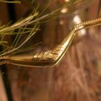 Gouden platte cardano schakel ketting met vaste hanger en..., Goud, Met edelsteen, Gebruikt, Ophalen of Verzenden