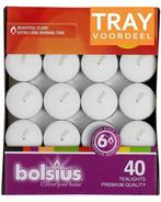 BOLSIUS THEELICHTEN TRAY 6 X 40 STUKS, Verzenden, Nieuw