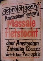 Fietstocht voor een autovrij Amsterdam op poster (Posters), Verzenden, Nieuw, Overige onderwerpen, Met lijst