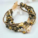 Agata - Armband - Tijgeroog en parels