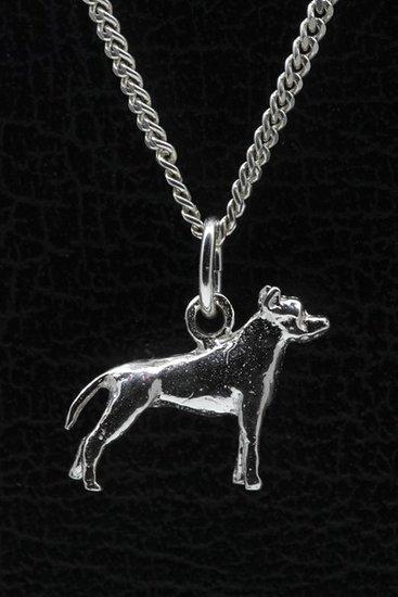 Zilveren Amerikaanse pitt bull terrier oren ongecoupeerd ..., Sieraden, Tassen en Uiterlijk, Kettinghangers, Verzenden