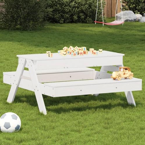 vidaXL Picknicktafel met zandbak voor kinderen massief, Tuin en Terras, Tuintafels, Nieuw, Verzenden