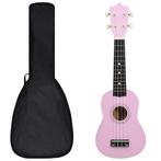 vidaXL Ukuleleset met tas voor kinderen sopraan 21 roze, Verzenden, Nieuw