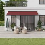 vidaXL Luifel handmatig uittrekbaar 500x300 cm bordeauxrood, Verzenden, Nieuw