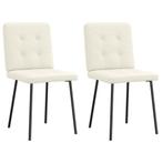 vidaXL Eetkamerstoelen 2 st fluweel crèmekleurig, Huis en Inrichting, Stoelen, Verzenden, Nieuw