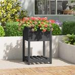 vidaXL Plantenbak met schap 54x54x81 cm massief grenenhout, Verzenden, Minder dan 60 cm, Nieuw, 60 cm of meer