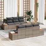 vidaXL Tuin Sofa Set met kussen 7 pcs Grijs Poly riet, Tuin en Terras, Tuinsets en Loungesets, Verzenden, Nieuw, Rotan