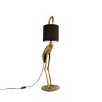 Vintage vloerlamp messing stoffen kap zwart - Animal, Huis en Inrichting, Lampen | Vloerlampen, Nieuw, Landelijk, 100 tot 150 cm