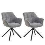 Set van 2 Eetkamerstoelen – Antraciet – Met Armleuning –, Huis en Inrichting, Stoelen, Ophalen of Verzenden, Nieuw