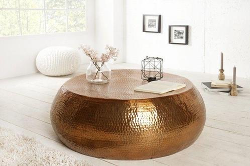 Ronde salontafel ORIENT 80cm koper metaal aluminium gehamerd, Huis en Inrichting, Tafels | Salontafels, Ophalen of Verzenden