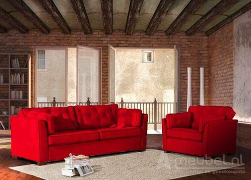 Bankstel Dordrecht - rechte banken - Rood, Huis en Inrichting, Banken | Bankstellen, Nieuw, Stof